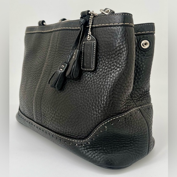 Vintage COACH Black #5055 Hampton Carryall Tote - Picture 2 of 14